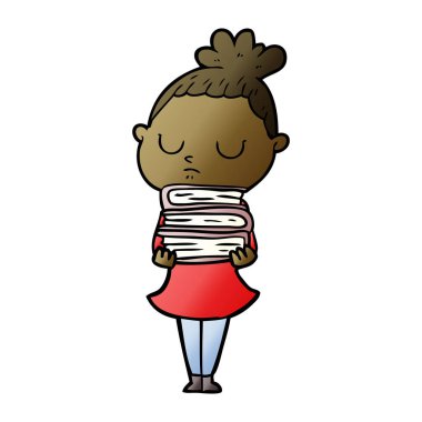 vektör çizim karikatür sakin kadın