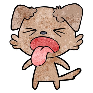 vektör çizim karikatür köpek bıkkın