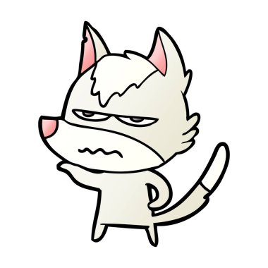 vektör çizim karikatür rahatsız kurt