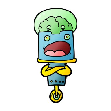 Çizgi film robotunun vektör çizimi