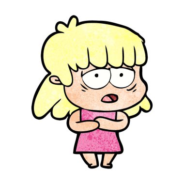 vektör çizim karikatür yorgun kadın