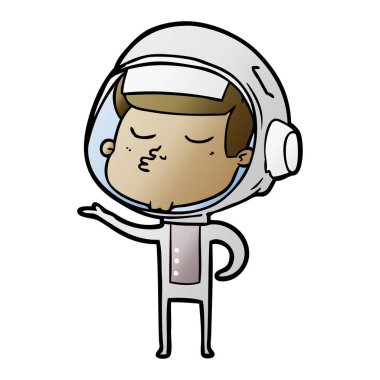 Çizgi film astronotunun vektör çizimi