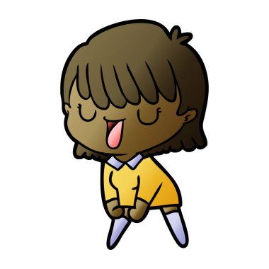 Çizgi filmdeki kadının vektör çizimi