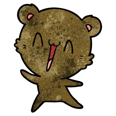 vektör çizim mutlu ayı çizgi film