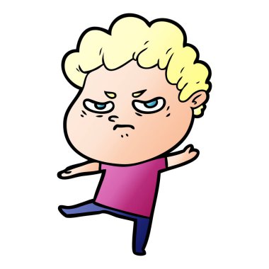 vektör çizim karikatür kızgın adam