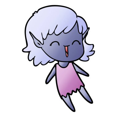 vektör çizim karikatür elf kızı