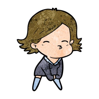 Çizgi filmdeki kadının vektör çizimi