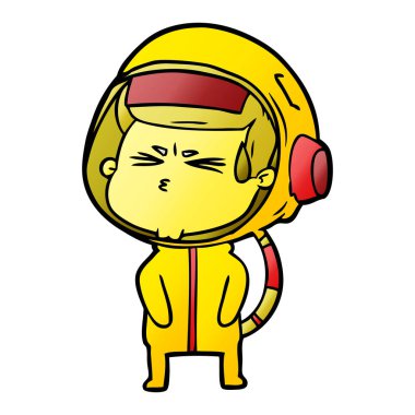 vektör çizim karikatür astronot vurguladı