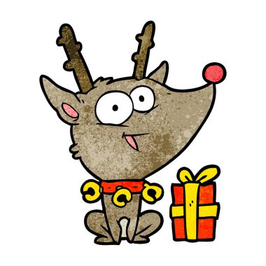vektör çizim karikatür Noel reindeer