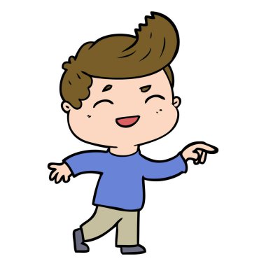 vektör çizim karikatür man gülüyor