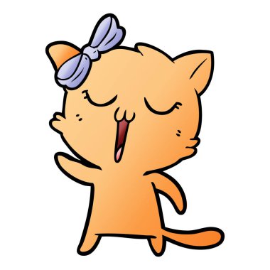 Çizgi film kedisinin vektör çizimi