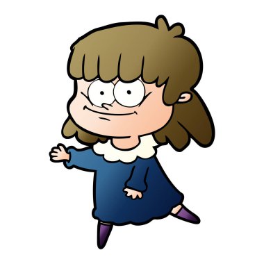 Çizgi filmdeki kadının vektör çizimi