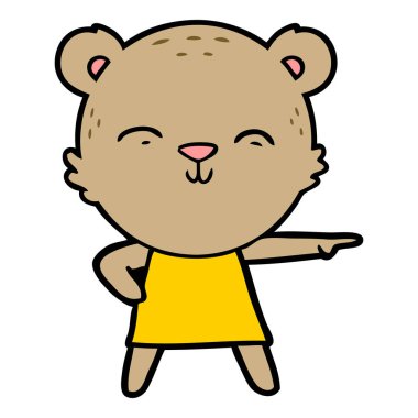 mutlu karikatür ayı vektör çizim