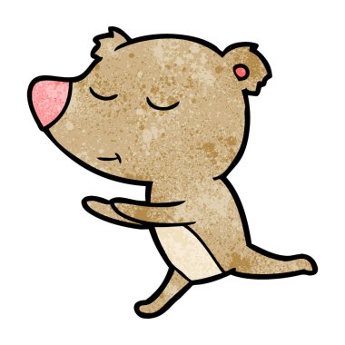 mutlu karikatür ayı vektör çizim