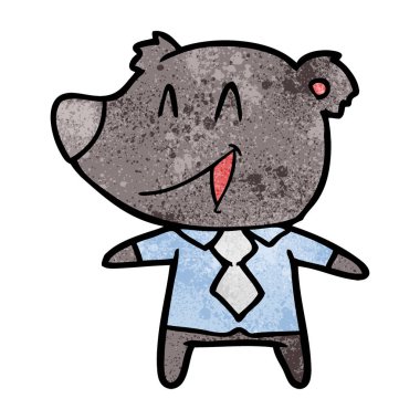 karikatür ayı gömlek ve kravat