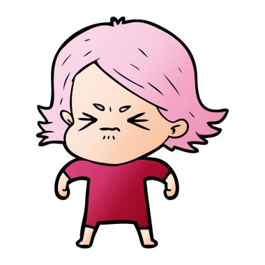 vektör çizim karikatür kızgın kadın