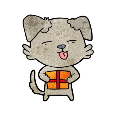 köpek Noel hediyesi ile çizgi film