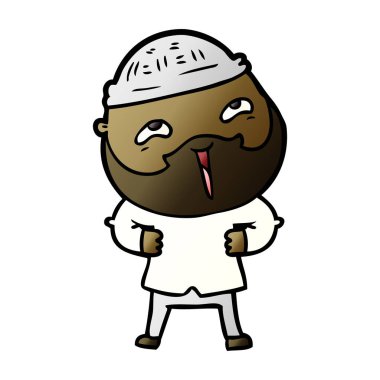 Çizgi film mutlu sakallı adam