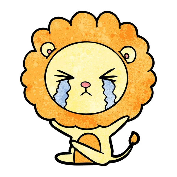 Illustration Vectorielle Lion Pleureur Dessin Animé — Image vectorielle