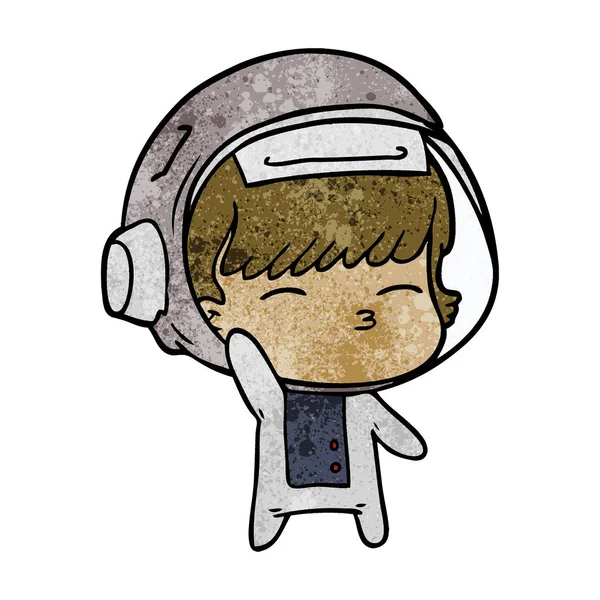 vektör çizim karikatür meraklı astronot