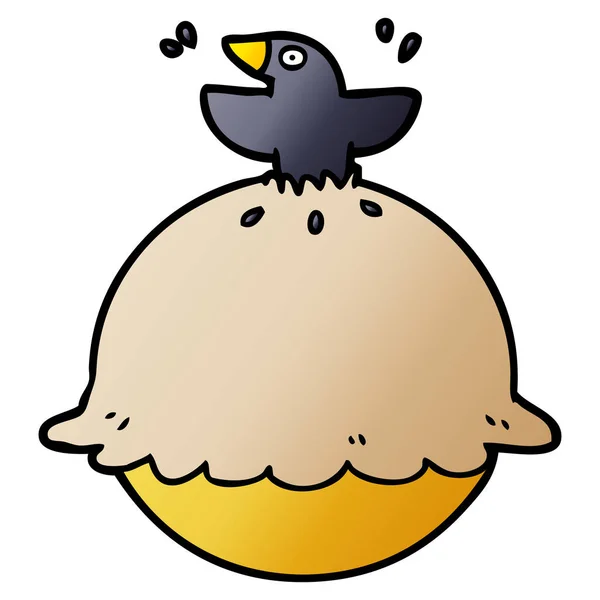 Cartoon Blackbird Pie — Stock Vector