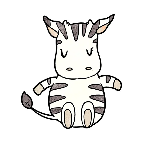 Vector Illustration Cute Cartoon Zebra — Stock Vector
