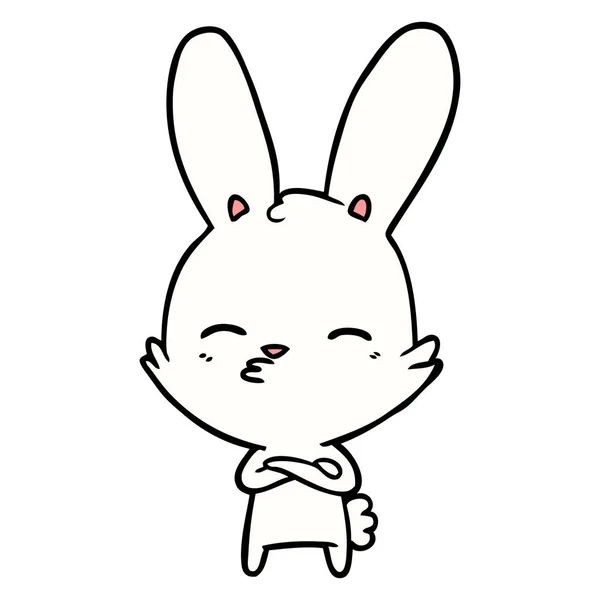 Illustration Vectorielle Dessin Animé Lapin Curieux — Image vectorielle