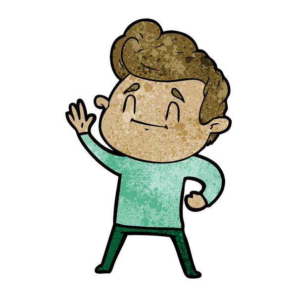 Ilustración Vectorial Hombre Dibujos Animados Feliz — Archivo Imágenes Vectoriales