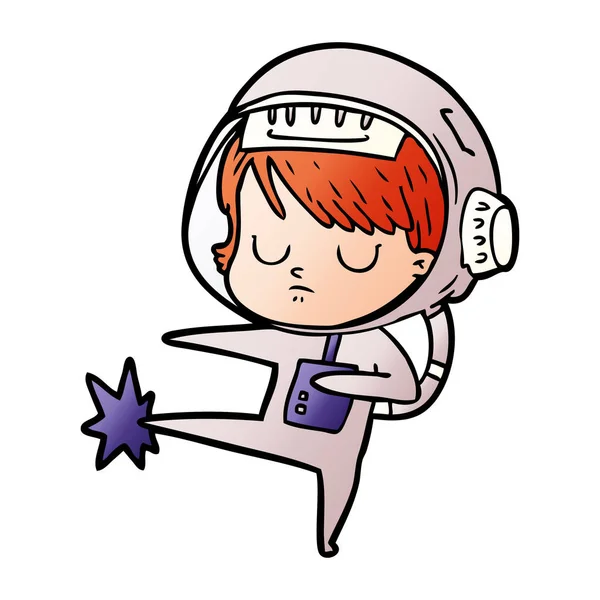 vektör çizim karikatür astronot kadın