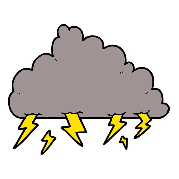 Векторная Иллюстрация Мультяшного Грозового Облака — стоковый вектор