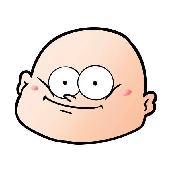 Vector Illustration Cartoon Bald Man — Stock Vector