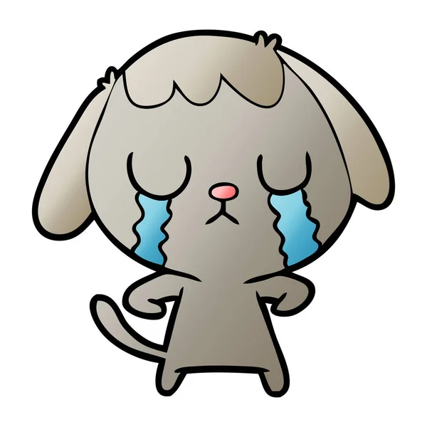 Chien Dessin Animé Mignon Pleurer — Image vectorielle