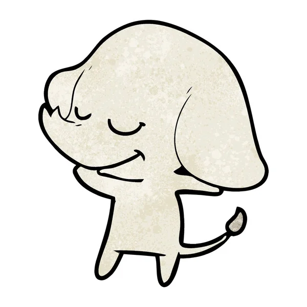 卡通微笑大象的矢量插图 — 图库矢量图片