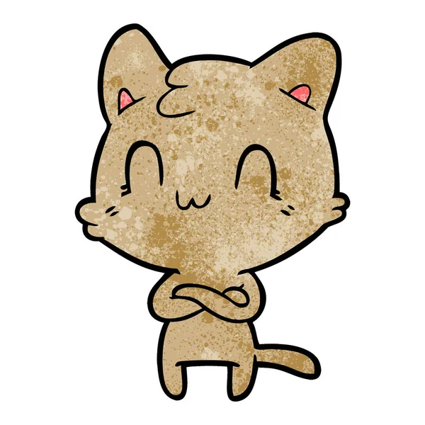 Vektorillustration Cartoon Happy Cat — Stock vektor