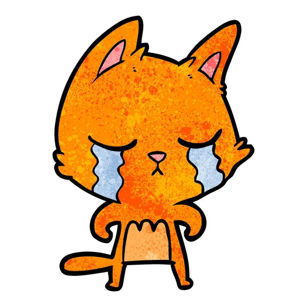 vektör çizim karikatür kedi ağlama