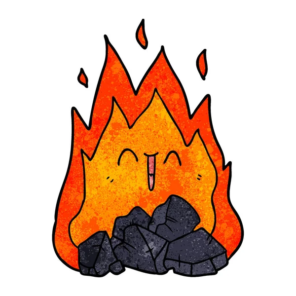 Kreskówka Płonącego Ognia Węgla — Wektor stockowy