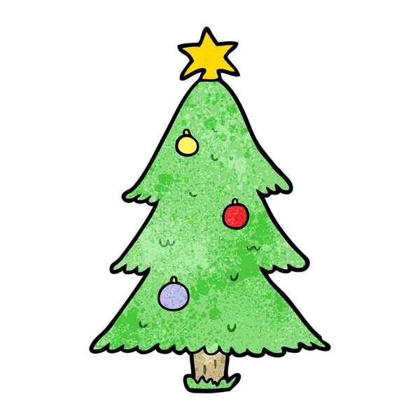 Vector Illustratie Van Cartoon Kerstboom — Stockvector