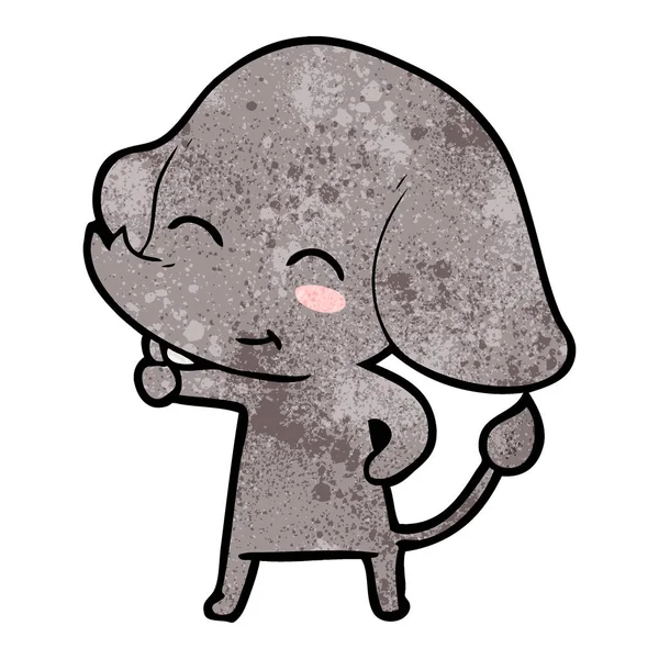 Vektorillustration Des Niedlichen Cartoon Elefanten — Stockvektor