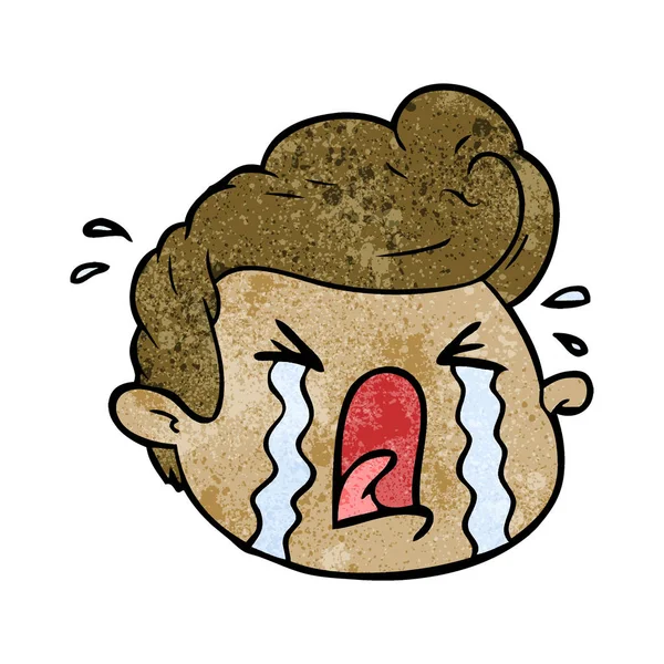 Vector Illustration Cartoon Crying Boy — Stock Vector