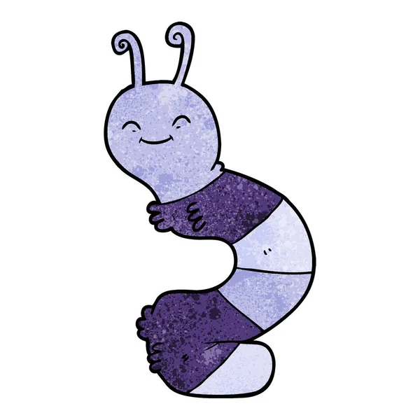 Vektorillustration Cartoon Happy Caterpillar — Stock vektor
