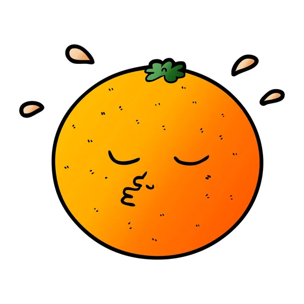 Cartoon Orange Med Ansikte — Stock vektor
