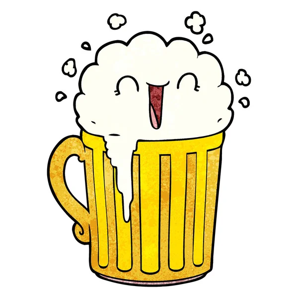 Happy Cartoon Mug Beer — Stock Vector