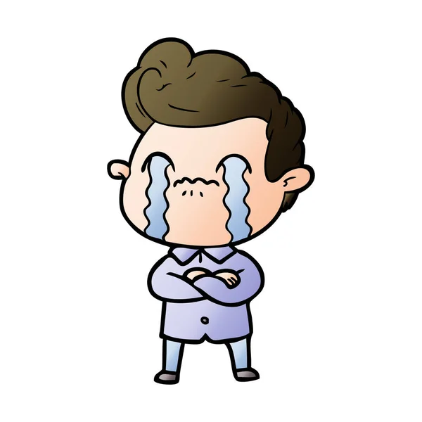 泣いて漫画男のベクトル イラスト — ストックベクタ