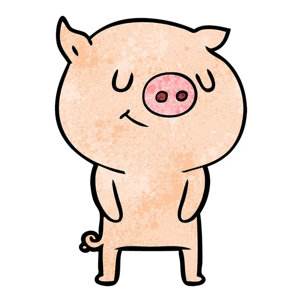 Векторна Ілюстрація Щасливої Мультяшної Свині — стоковий вектор