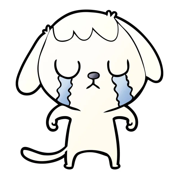 Lindo Perro Dibujos Animados Llorando — Vector de stock