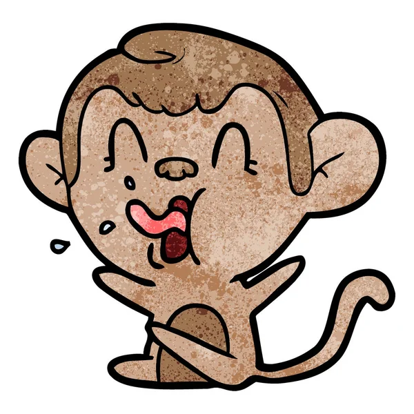 疯狂卡通猴的矢量插画 — 图库矢量图片