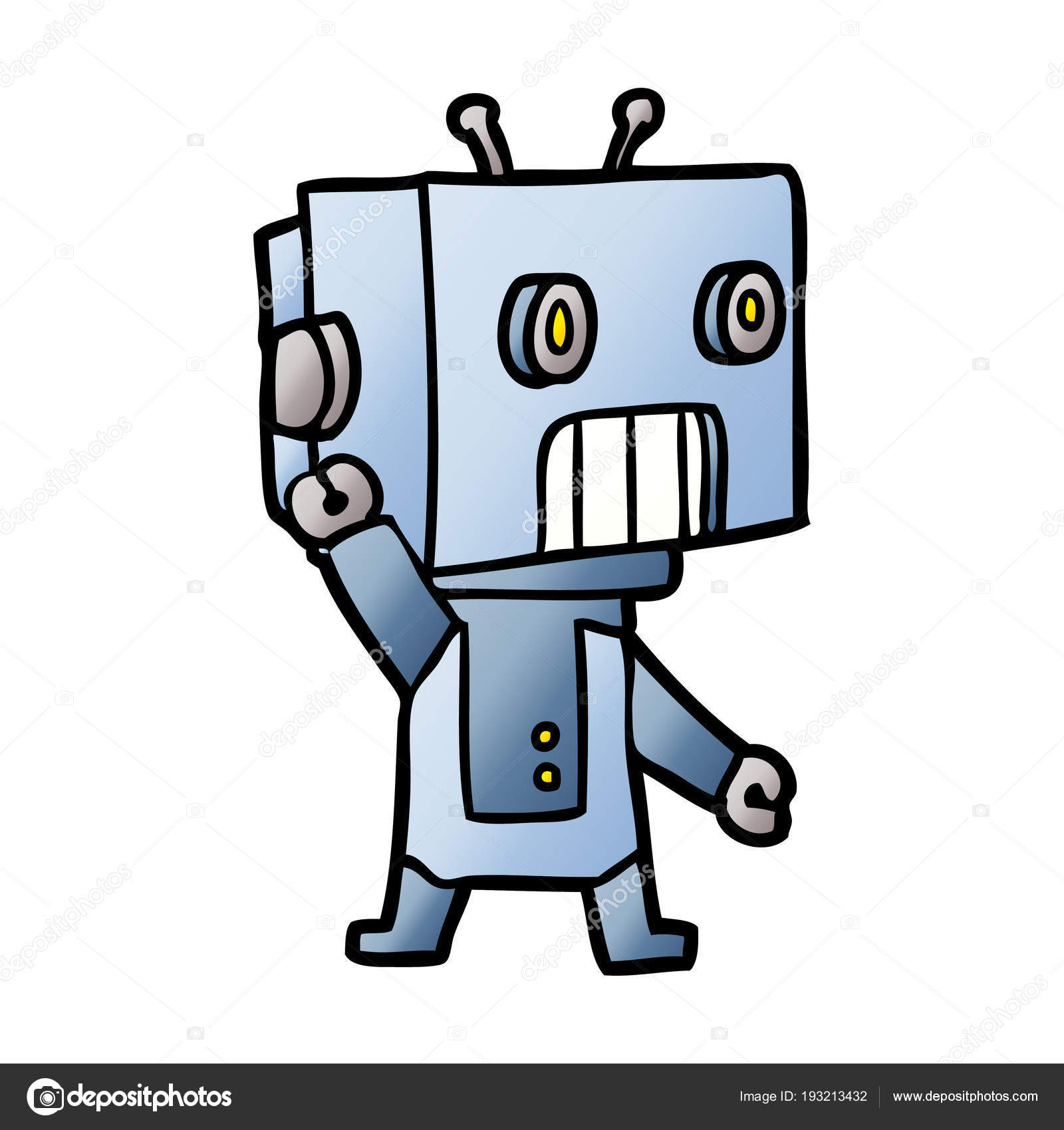 Ilustracao Vetor Robo Desenho Animado Vetores De Stock C Lineartestpilot 193213432