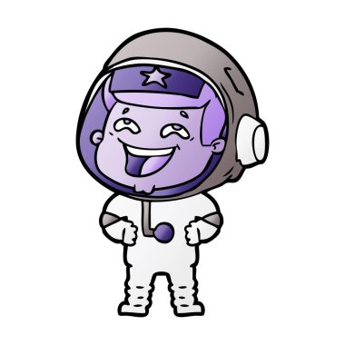 vektör çizim karikatür gülen astronot
