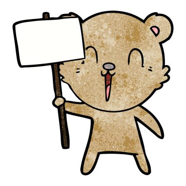 mutlu karikatür ayı afişini ile