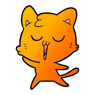 vektör çizim karikatür kedi şarkı